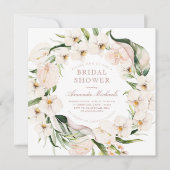 Tropische Vegetation Rosa Brautparty Einladung (Vorderseite)