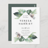Tropische Vegetation rustikale Einladung Postkarte (Vorne/Hinten)