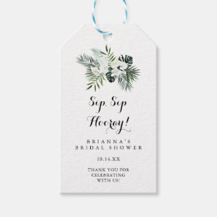 Tropische Vegetation Sip Hooray Brautparty Geschenkanhänger