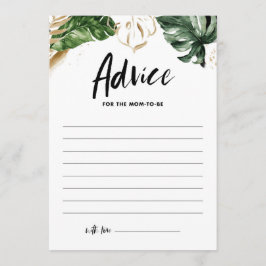 Tropische Vegetation und Goldenen Foil Summer Baby Hinweiskarte