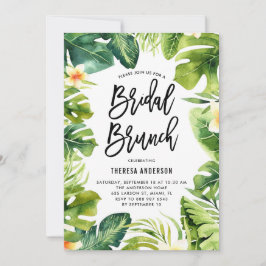 Tropische Vegetation und Plumeria Bridal Brunch Einladung