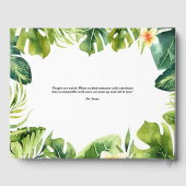 Tropische Vegetation und Plumeria Frame Wedding I Gästebuch (Rückseite)
