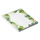 Tropische Vegetation und Plumeria-Rahmen Notizblock (angewinkelt)