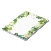 Tropische Vegetation und Plumeria-Rahmen Notizblock (Rotiert)