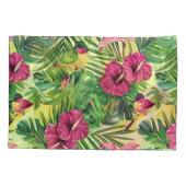 Tropische Vegetation und Sommer Florals Kissenbezug (Rückseite)