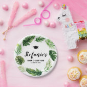 Tropische Vegetation Wasserfarbe Abschluss Pappteller (Party)