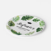 Tropische Vegetation Wasserfarbe Abschluss Pappteller (Schrägansicht)