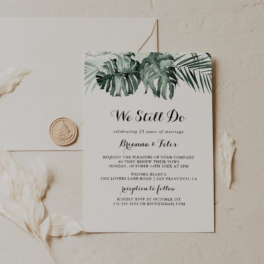 Tropische Vegetation Weiß wir noch immer Vow Erneu Einladung