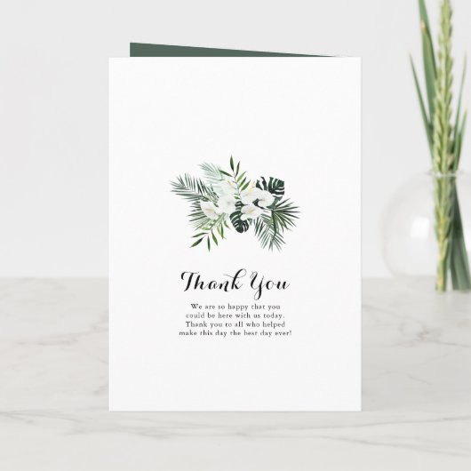 Tropische Vegetation Weiße, geflochtene Hochzeit Programm (Rückseite)