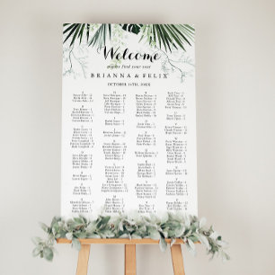 Tropische Vegetation Weißes Alphabetisches Seekart Poster