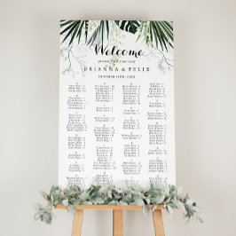 Tropische Vegetation Weißes Alphabetisches Seekart Poster