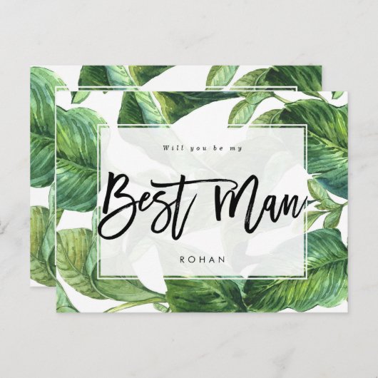 tropische Vegetation wird mein Trauzeuge sein Ankündigungspostkarte (Vorne/Hinten)