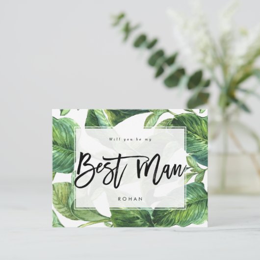 tropische Vegetation wird mein Trauzeuge sein Ankündigungspostkarte (Stehend Vorderseite)