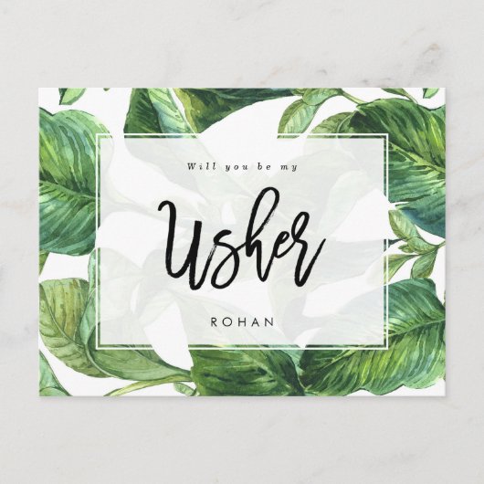 tropische Vegetation wird mein Usher sein Ankündigungspostkarte (Vorderseite)