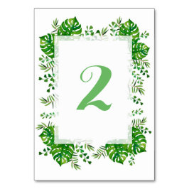 Tropische verließt Aquarell Hochzeit Tischnummer