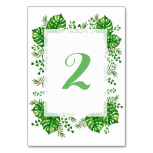 Tropische verließt Aquarell Hochzeit Tischnummer