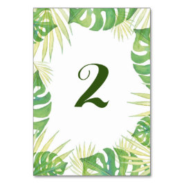 Tropische verließt Aquarell Hochzeit Tischnummer