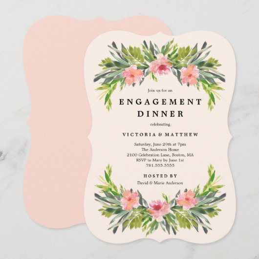 Tropische Verlobung Einladung (Vorne/Hinten)