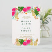 Tropische Verlobungs-Duschen-Einladung Einladung (Stehend Vorderseite)