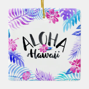 Tropische   Verzierung Aquarell-Aloha Hawaiis Keramikornament