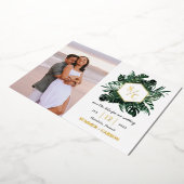 Tropische Vibe FOIL Hochzeit speichern Sie die Dat Folieneinladung (Gedreht)