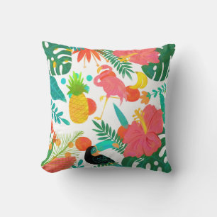 Tropische Vibes Florale Blätter Sommer Chic Kissen