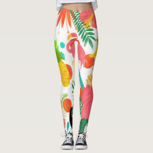 Tropische Vibes Florale Blätter Sommer Chic Leggings