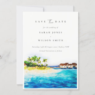 Tropische Villa über dem Wasser Meerblick Strand P Save The Date
