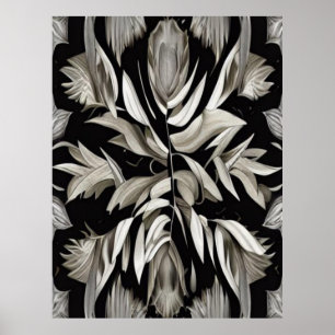 Tropische Vintage Blätter Poster