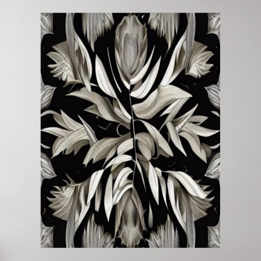 Tropische Vintage Blätter Poster (Vorne)