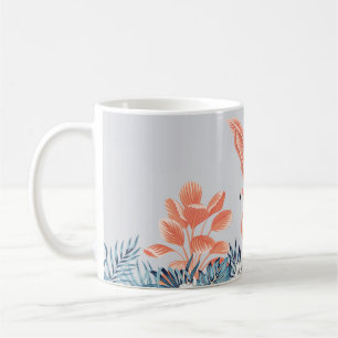 Tropische Vintage botanische Landschaft, rosa Palm Kaffeetasse