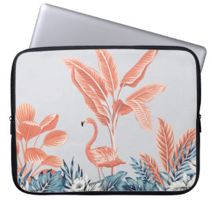 Tropische Vintage botanische Landschaft, rosa Palm Laptopschutzhülle