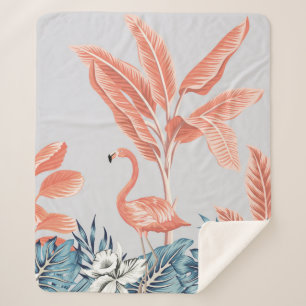 Tropische Vintage botanische Landschaft, rosa Palm Sherpadecke