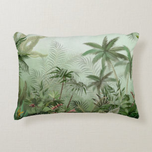 Tropische Vintage botanische Landschaftsdarstellun Dekokissen