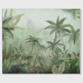 Tropische Vintage botanische Landschaftsdarstellun Geschenkpapier (Flach)