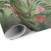 Tropische Vintage botanische Landschaftsdarstellun Geschenkpapier (Rolleneckpunkt)
