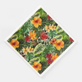 Tropische Vintage Exotic Dschungel Blume Blume Serviette (Ecke)