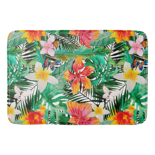 Tropische Vintage exotische Badematte (Vorderseite)