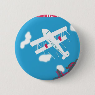 Tropische Vintage-Flugreisen Button