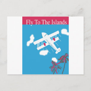 Tropische Vintage Luftreise Postkarte