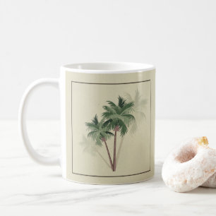 Tropische Vintage-Palmen auf Hellgrün Kaffeetasse