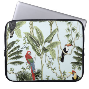 Tropische Vintage Palmen, Limane, Arschpapagei, Laptopschutzhülle