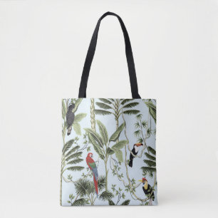 Tropische Vintage Palmen, Limane, Arschpapagei,  Tasche