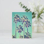 Tropische Vintage Palmen Postkarte (Stehend Vorderseite)