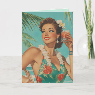 Tropische Vintage-Paradies-Vibes Einladung