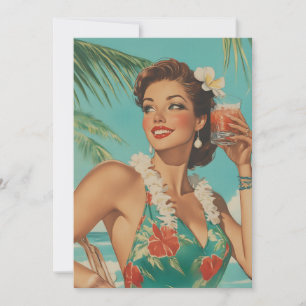 Tropische Vintage-Paradies-Vibes Einladung