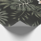 Tropische Vintage Plumeria Blume, Strelitzia, Palm Geschenkpapier (Ecke)