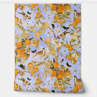 Tropische Vintage Vögel im Obstgarten Chinoiserie