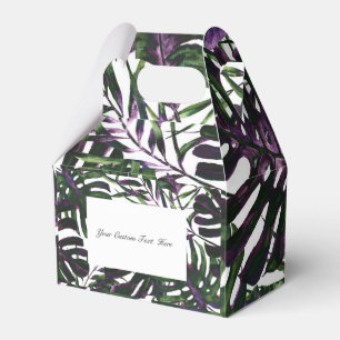 Tropische violette grüne Palmenblätter Insel-Hochz Geschenkschachtel