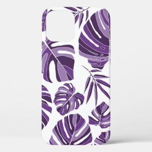 Tropische violette Monstera-Blätter nahtlos Muster Case-Mate iPhone Hülle